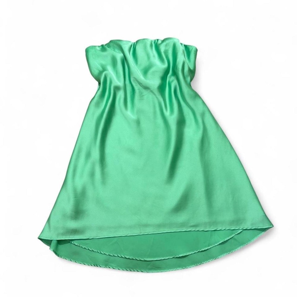 Show Me Your Mumu Tube Mini Dress Green Satin Taylor Party Glam Strapless XXL